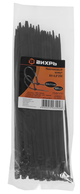 Нейлоновый хомут ХН 4,8х250 Ч 73/9/1/31