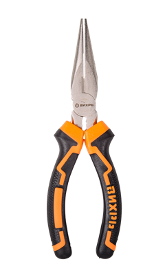 Длинногубцы прямые Вихрь, 160 мм, никелированные, двухкомпонентные рукоятки 73/6/3/10