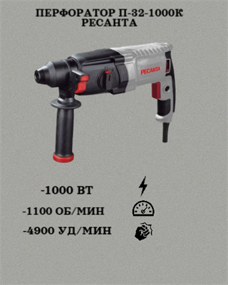 Перфоратор П-32-1000К Ресанта 75/3/3